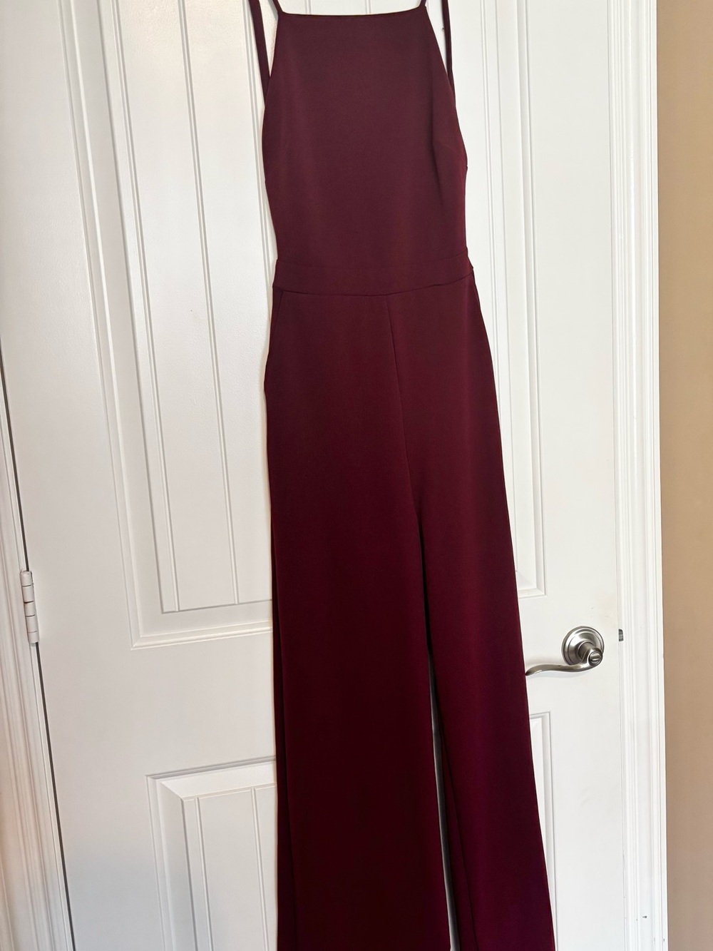 LuLu’s Women’s Sleeveless Open Back Wide-Leg Jumpsuit - Burgundy
